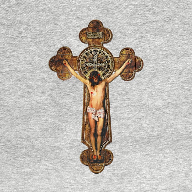 St Benedict Crucifix Cross Jesus Passion Stations of the Cross -  Via Crucis by hispanicworld